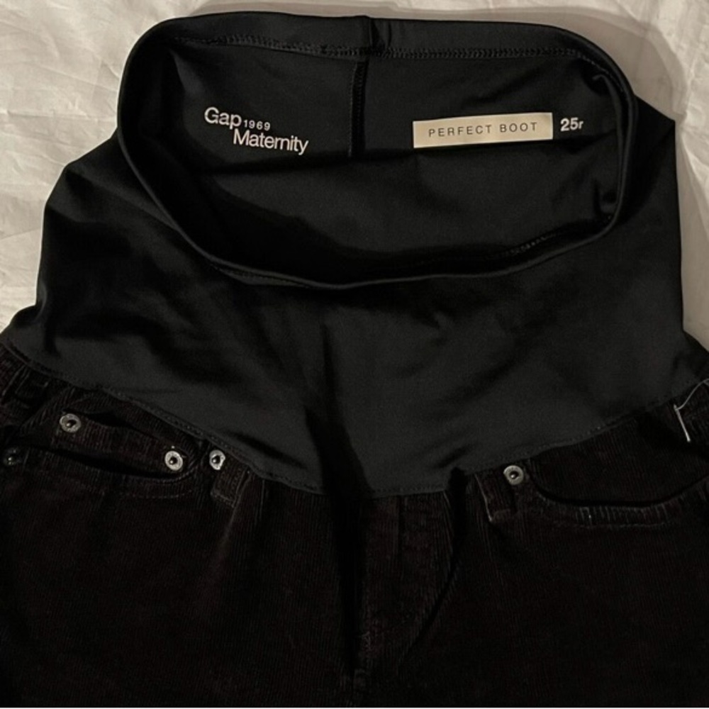 Gap 1969 Maternity Perfect Boot Bootcut Black Corduroy Pants NWOT 25/0